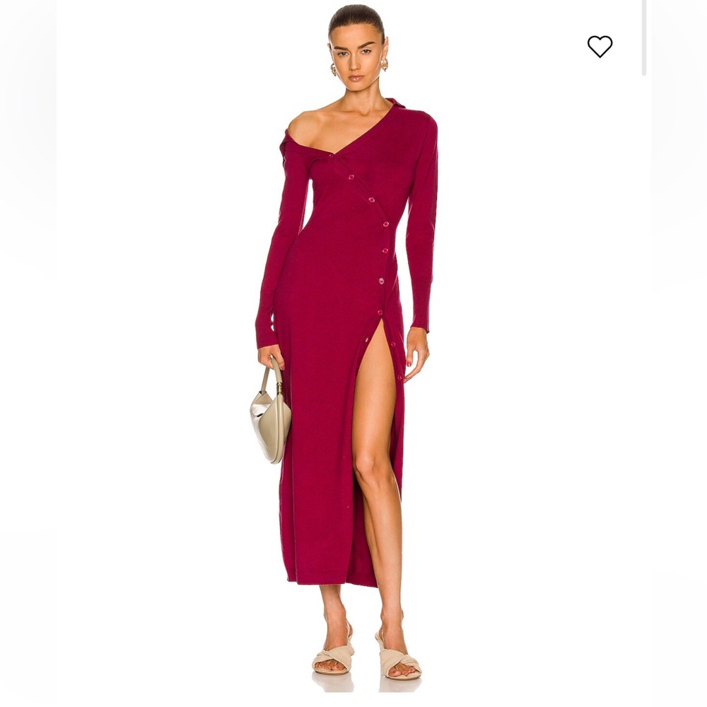 Atoir One Shoulder Burgundy Dress